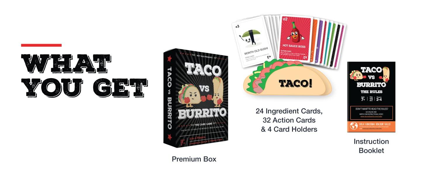 Taco vs Burrito What's Included 