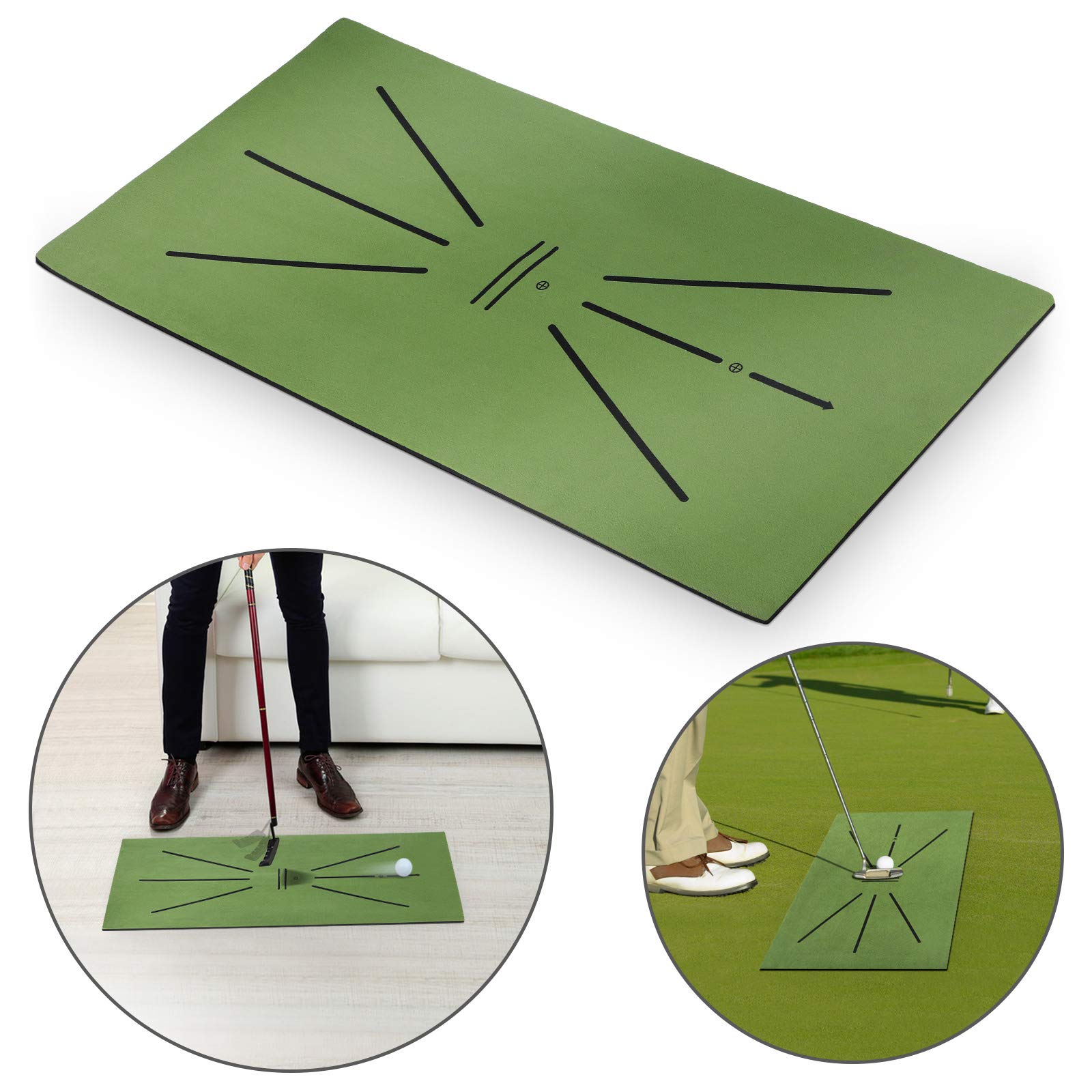 Golf Training Mat Mini Golf Course Putting Hitting Mats Set Golf Practice Simulator Indoor Use Outdoor Game Course Equipment