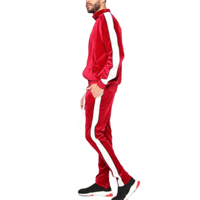 Finch Garment High Quality Men Zipper Velvet Tracksuit Custom Training Jogging Wear Velour Men Tracksuits