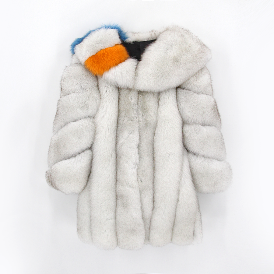Qiuchen Qc22067 Luxurious New Women Men Plus Size Winter Long Warm Jacket Customization Real Fox Fur Coat