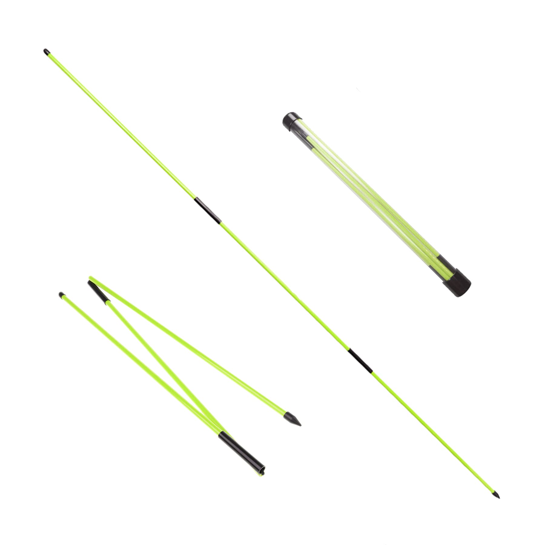 Golf Collapsible Trainer Practice Rods Golf Alignment Sticks Rods Training Aid Equipment With Handy Storage Tube Case
