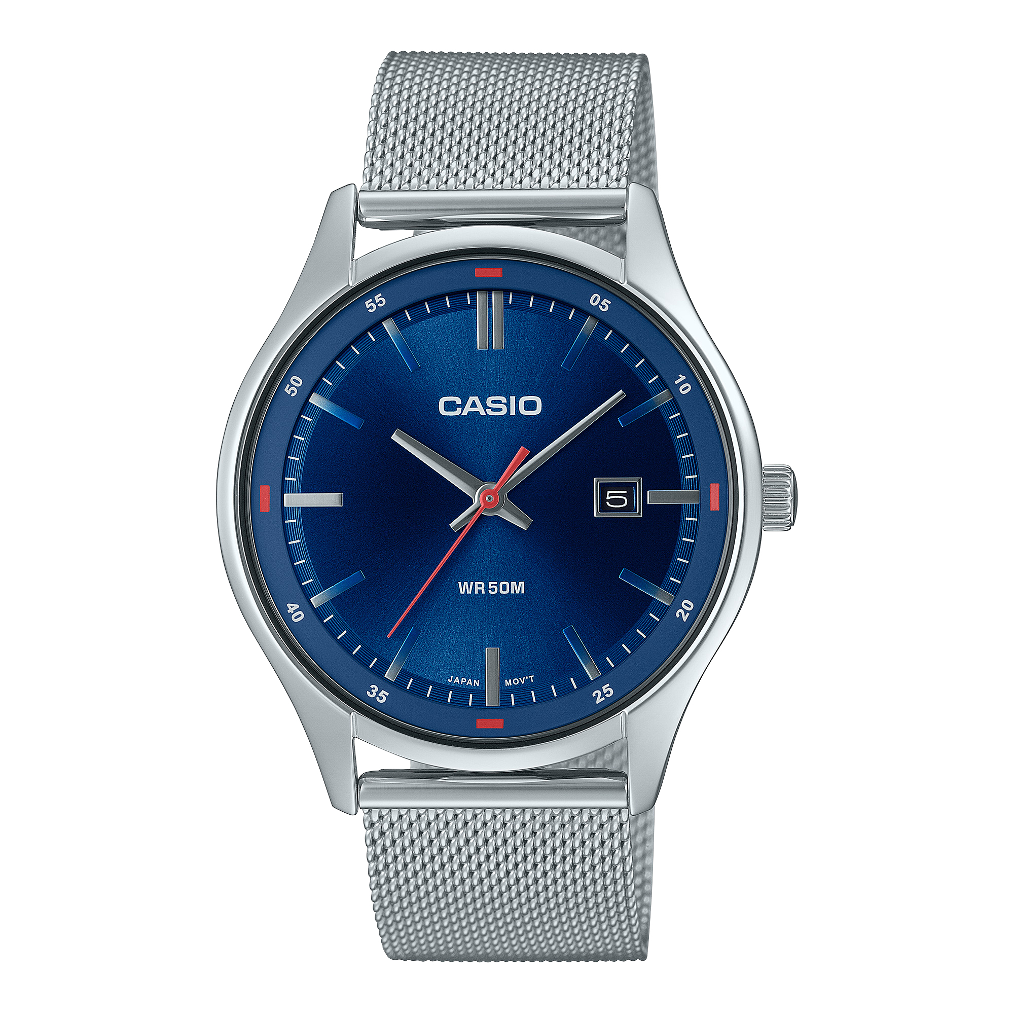 [Watchspree] [New Arrival] Casio Men's Analog Sporty Stainless Steel Mesh Band Watch MTPE710M-2A MTP-E710M-2A
